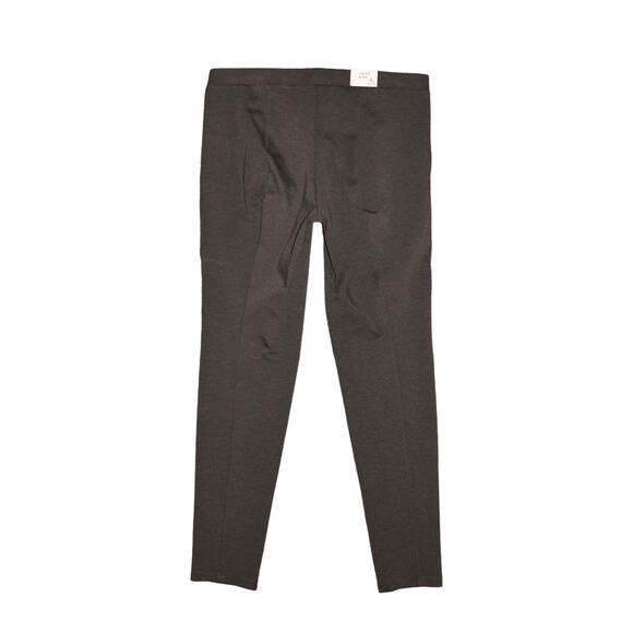 CROWN & IVY NEW $60 Ponte Knit Stretch Pull-On Leggings Heather Gray Large - Picture 2 of 3